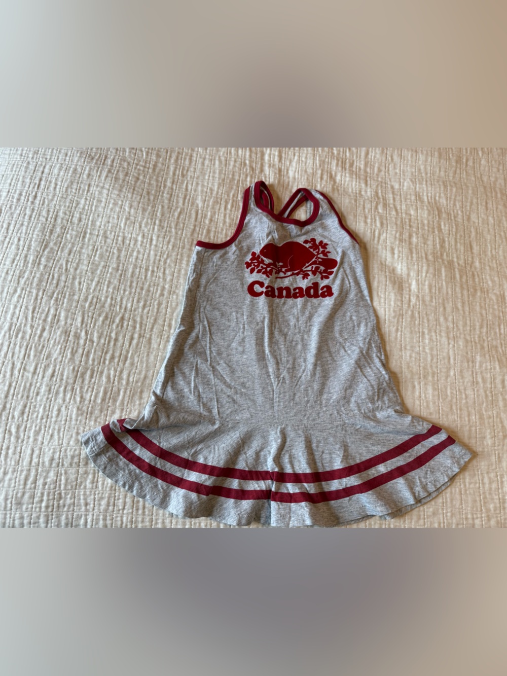 Canada Grey & Red Girls' Tank Dress size 4t